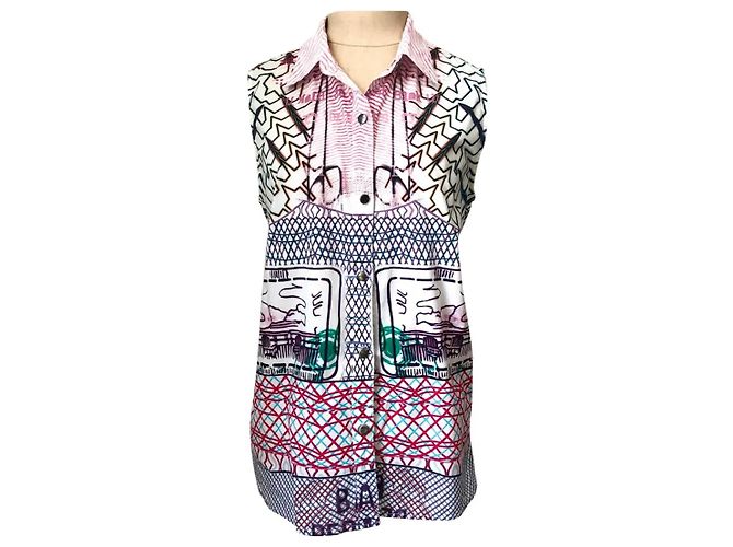 Camicetta senza maniche Current Elliott Mary Katrantzou The Acrobat Pink Keys Multicolore