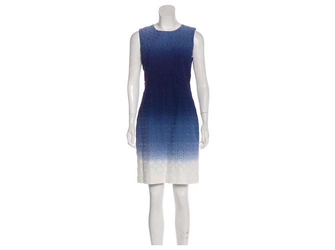Diane Von Furstenberg Abito DvF Kedina con occhielli sfumati Bianco Blu