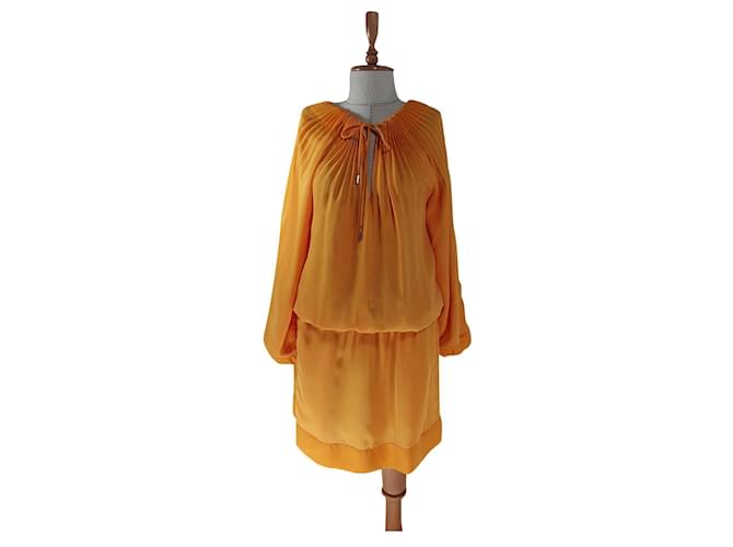 Diane Von Furstenberg Dresses Yellow Silk Polyester  ref.545940