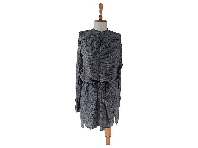 Noa Noa Kleid Blau Grau Viscose