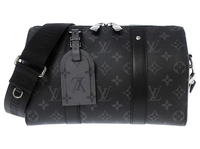 Louis Vuitton Black Monogram City Keepall XS Grey Leather Cloth Pony-style  calfskin ref.546040 - Joli Closet