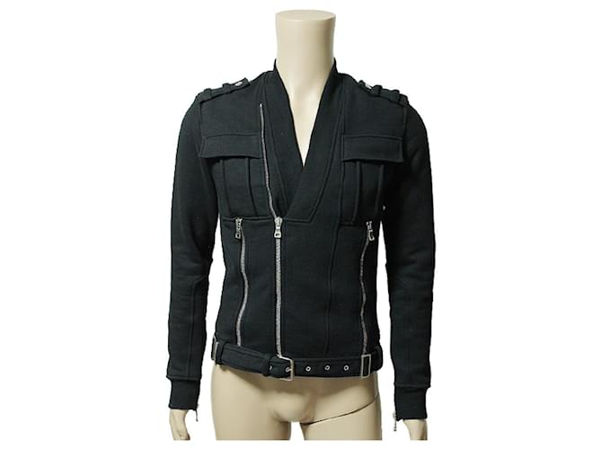 * BALMAIN Balmain Cotton Sweat Zip Up Riders Jacket Black XS Size  ref.546076