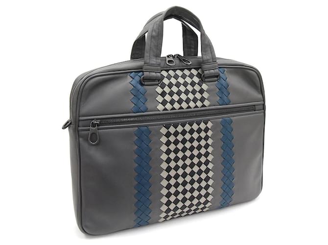 *Bottega Veneta Briefcase BV Club 19 Briefcase Gray Nappa Leather Grey  ref.546164
