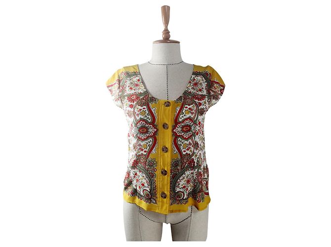 Autre Marque Camicetta in seta Maeve by Anthropologie Multicolore