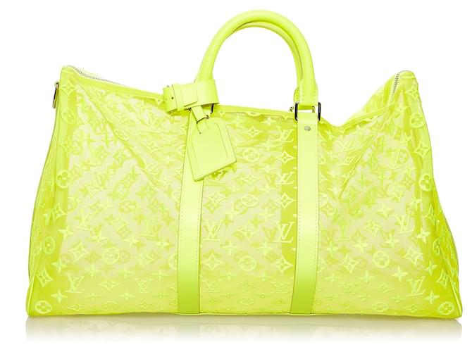 Louis Vuitton Keepall Bandouliere Monogram Mesh 50 Yellow in Mesh