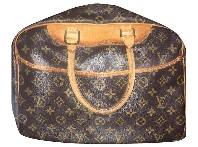 Louis Vuitton Deauville Handtasche Braun Stoff