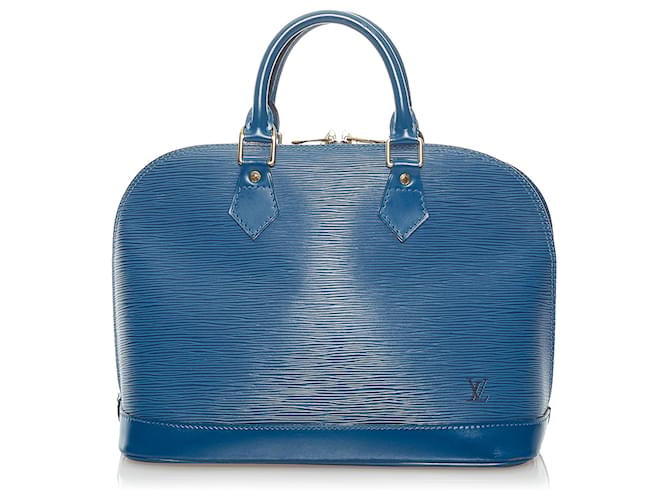 Louis Vuitton Blue Epi Alma PM Azul Couro  ref.547012