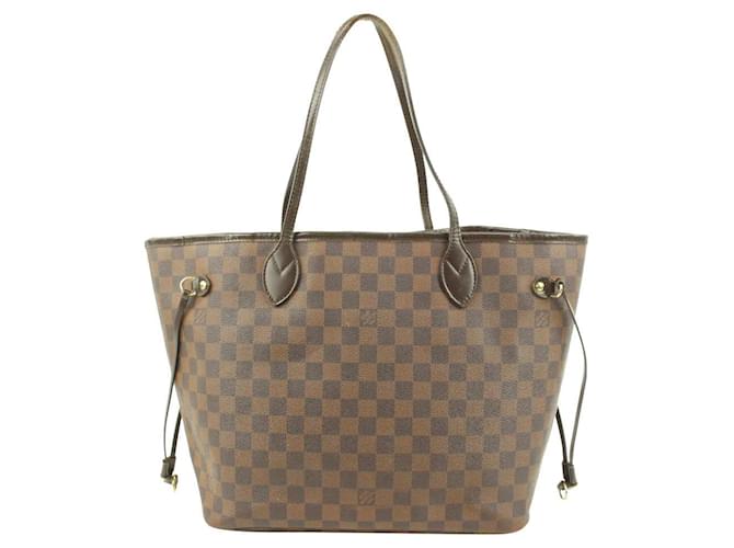Louis Vuitton Damier Ebene Neverfull MM Tote Bag Leather  ref.547120