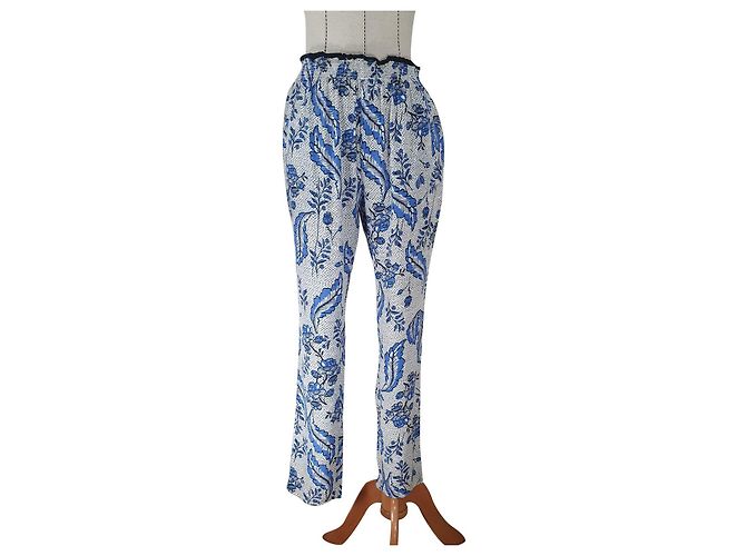 Pantalones de seda Vanessa Bruno Azul Blanco
