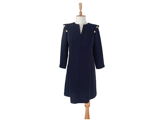 Tara Jarmon Robes Polyester Bleu Bleu Marine  ref.547155