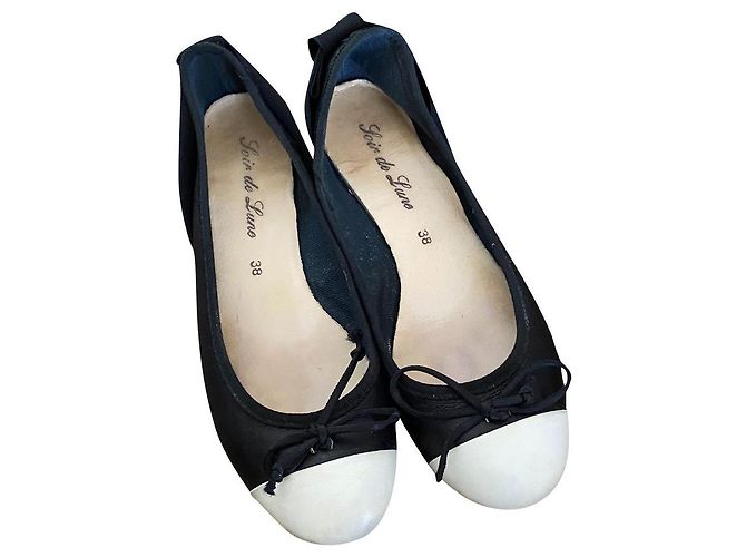 Autre Marque Bailarinas Soir de lune de piel negras y blancas Negro Blanco