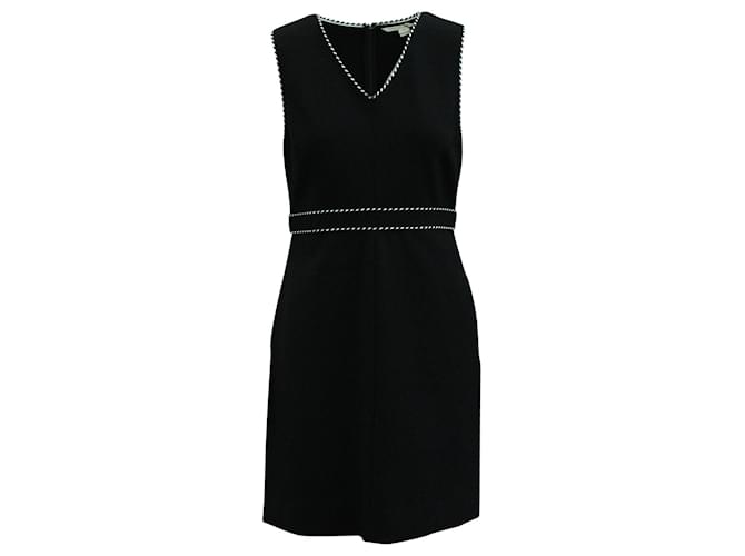 Diane Von Furstenberg Black Dress with V-neck Detail Polyester  ref.547168