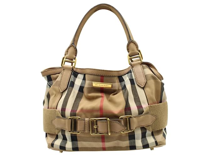Burberry Brown Checked Classic Tote Bag  ref.547232