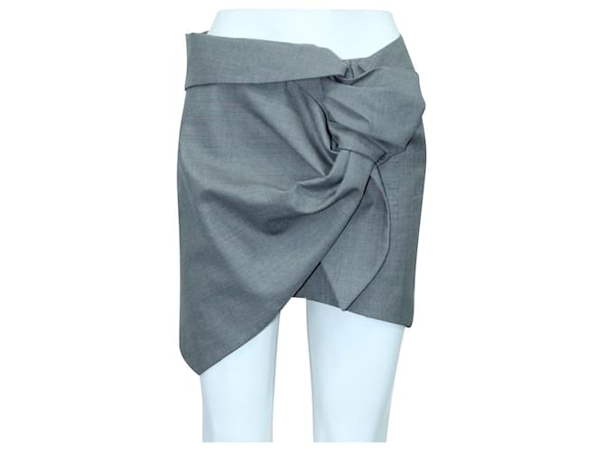 Jacquemus Minijupe drapée gris clair Laine ref.547246 - Joli Closet