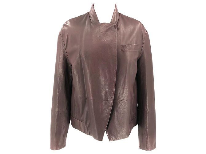 Brunello Cucinelli leather jacket in burghundy