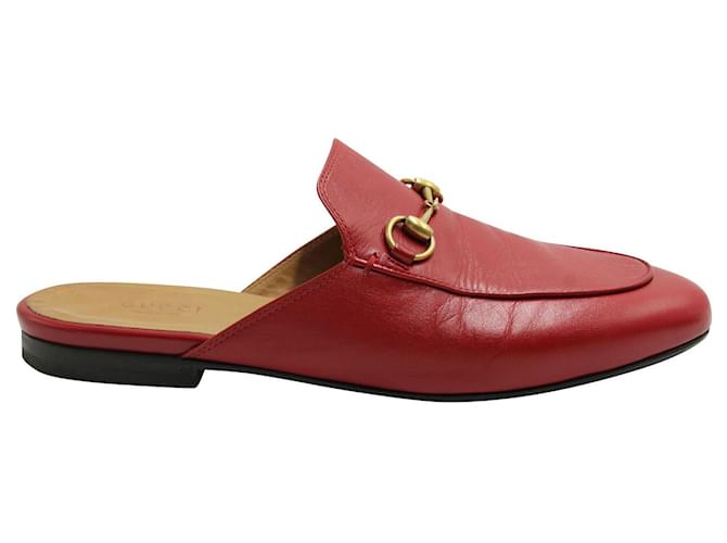 Gucci Red Mules with Horsebit Leather  ref.547342