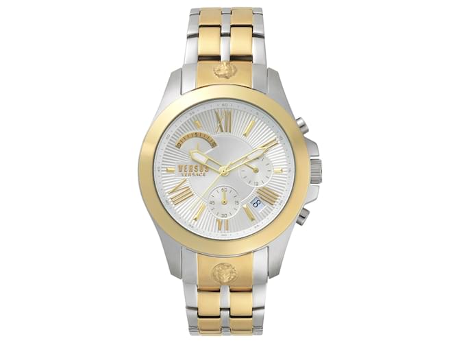 Autre Marque Versus Versace Chrono Lion Bracelet Watch Golden Metallic  ref.547619