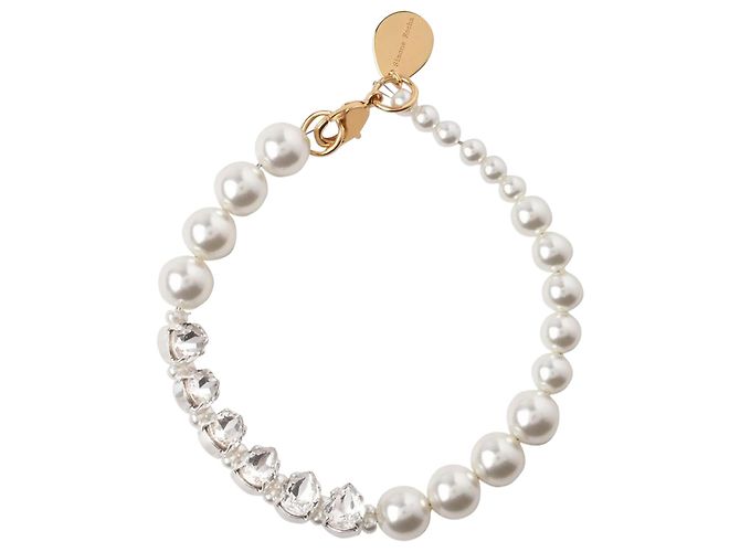Simone Rocha Pulseira de pérola e cristal