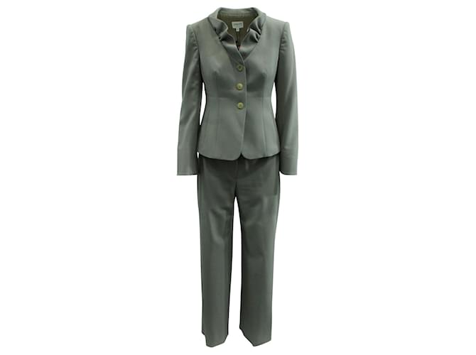 Armani Conjunto de chaqueta y pantalón gris Lana  ref.547725