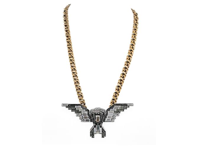 Lanvin necklace with eagle in crystals Metallic Metal  ref.547845