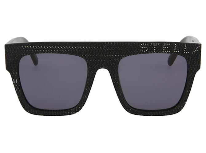 Stella Mc Cartney Gafas de sol de acetato con montura cuadrada Negro  ref.547859