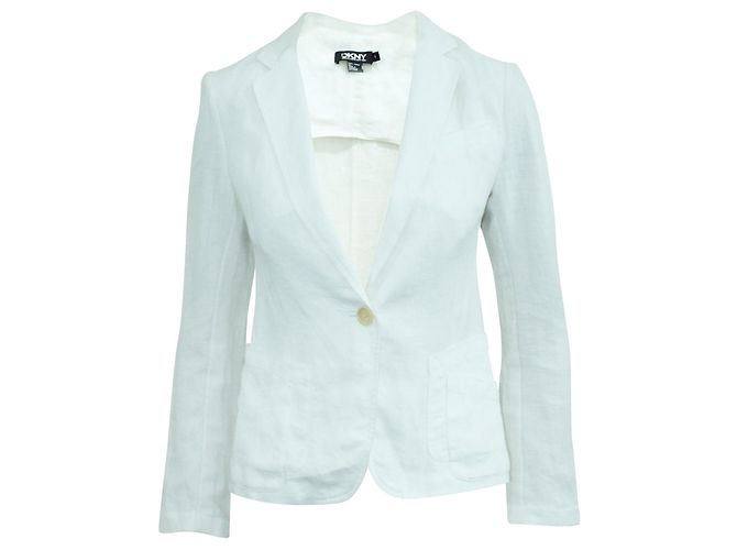 Dkny Blazer de lino blanco
