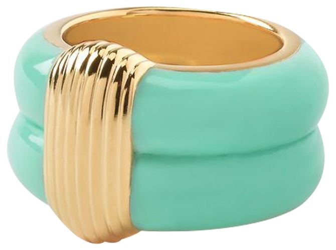 Aurelie Bidermann Katt Ring in Blue Bakelite