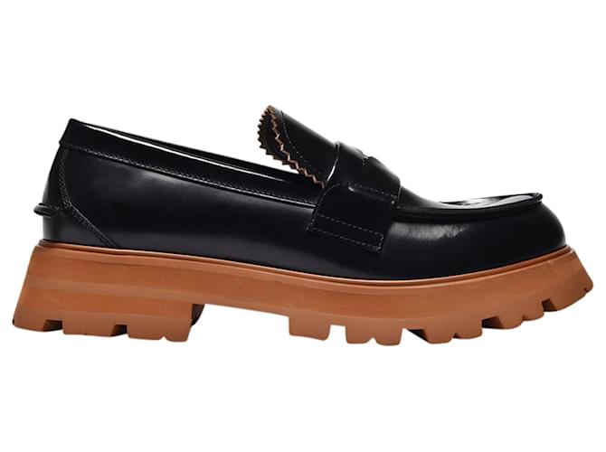 Alexander Mcqueen Black leather loafers  ref.548163