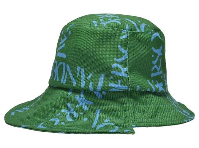 JW Anderson Asymetrischer Bucket Hat aus grünem Canvas  ref.548236