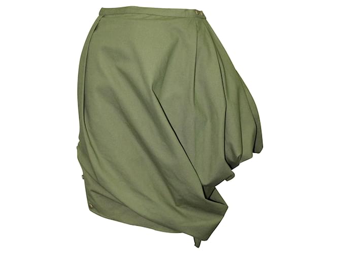Autre Marque Dark Green Asymmetric Vintage Skirt Cotton  ref.548583
