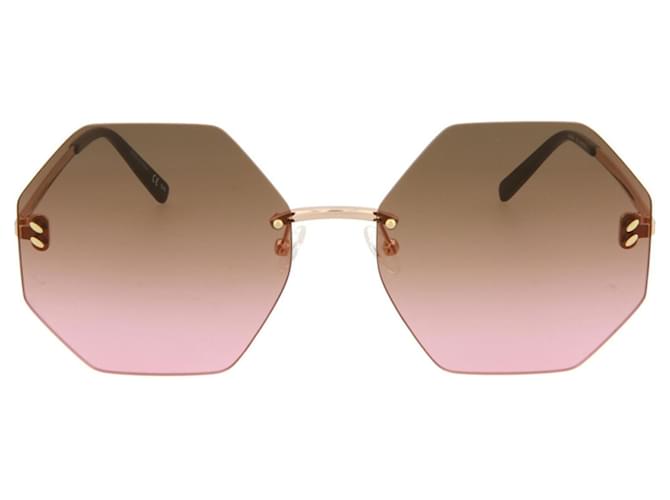 Stella Mc Cartney Oversized-Sonnenbrille aus Metall Rot  ref.548663