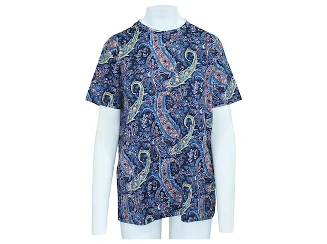 Etro Dark Blue Print T-Shirt Cotton  ref.548834