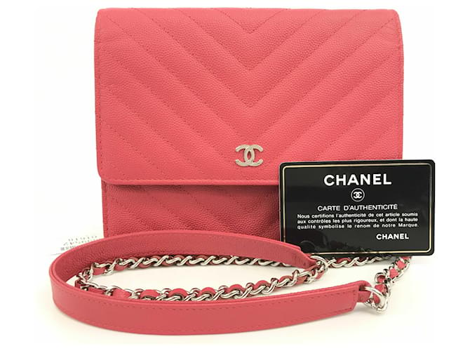 Wallet On Chain Cartera Chanel En Cadena Negro Cuero  ref.549203