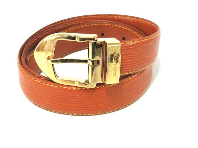 Louis Vuitton Belt Golden Leather ref.549359 - Joli Closet