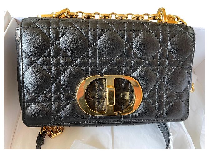 Dior Soft Bolsa de mão Dior Caro Small em couro preto