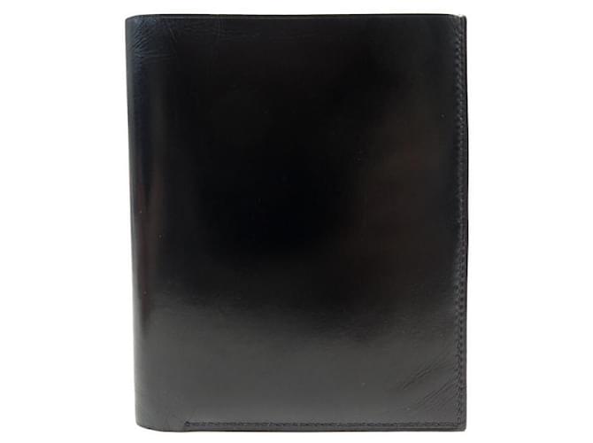 Hermès VINTAGE HERMES RANGE BILLET WALLET IN LEATHER BOX BLACK LEATHER WALLET  ref.549813