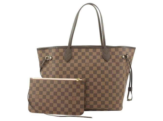 Louis Vuitton Damier Ebene Ballerine Neverfull MM Tote Bag with Pouch Leather  ref.549863