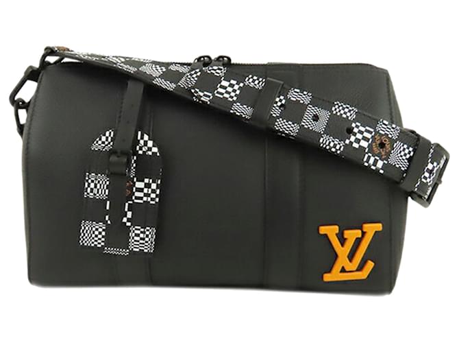 Louis Vuitton Black Distorted Damier City Keepall XS White Leather  Pony-style calfskin ref.549937 - Joli Closet