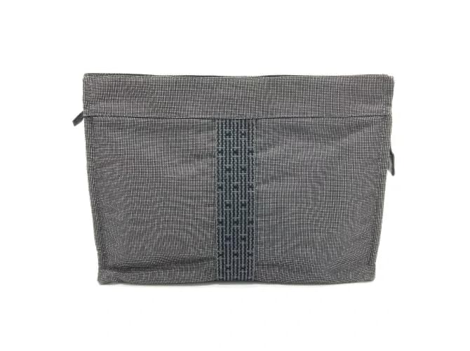 Hermès Clutch bags Grey Cotton  ref.550502