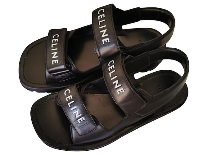 Céline sandali Nero Pelle  ref.550580