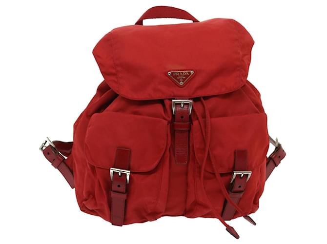Prada backpack Red Synthetic  ref.550585