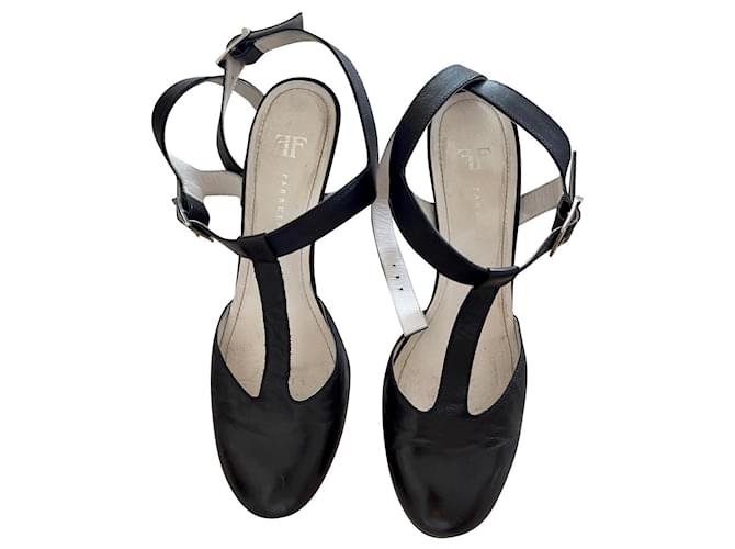 Autre Marque black sandals with heels type Salomé Farrutx T.37,5-38 Lambskin  ref.550756