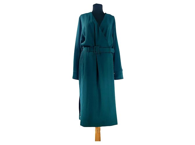 Autre Marque Hope Slash Kleid Dunkelgrün