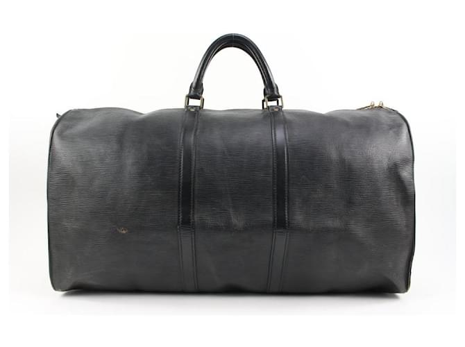 Louis Vuitton Large Black Epi Leather Keepall 55   ref.550780
