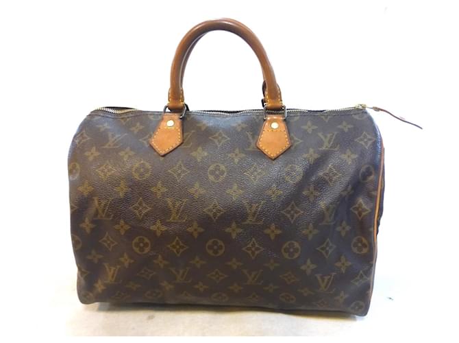 Louis Vuitton Speedy 35 Monogramma Marrone Pelle  ref.550809