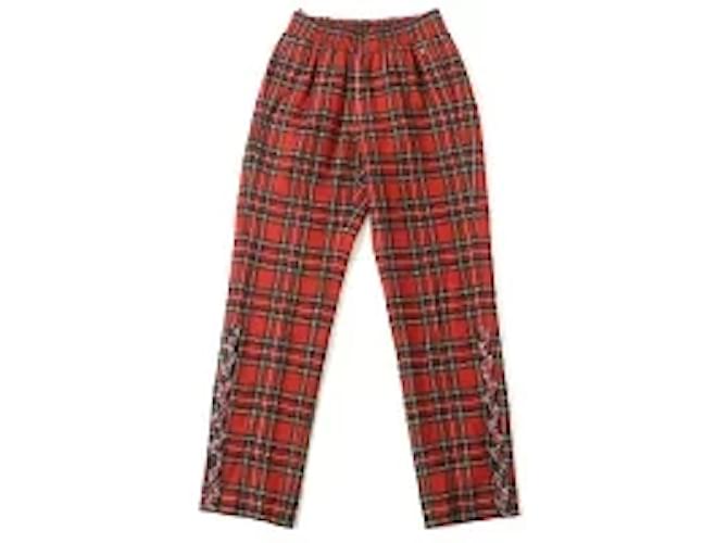 Chanel Pants, leggings Red Silk Wool Elastane  ref.551174