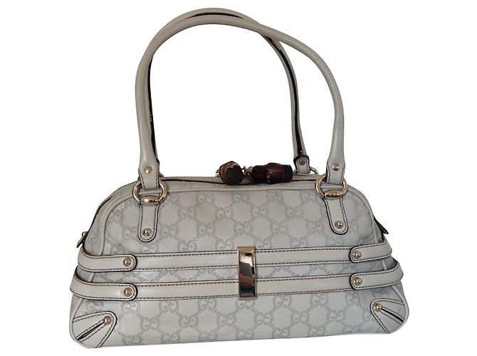 Bolso Gucci Wave Boston Blanco de piel Guccissima