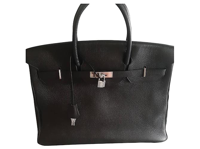 Hermès HERMES BIRKIN 40 Black Leather  ref.551288