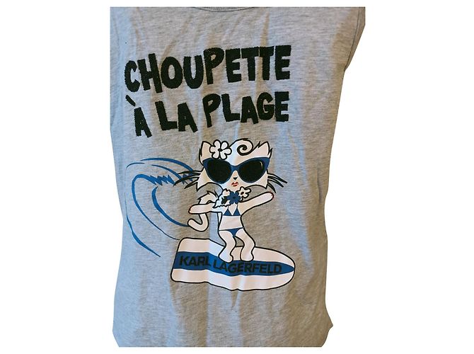 Karl Lagerfeld Choupette Tanktop am Strand Grau
