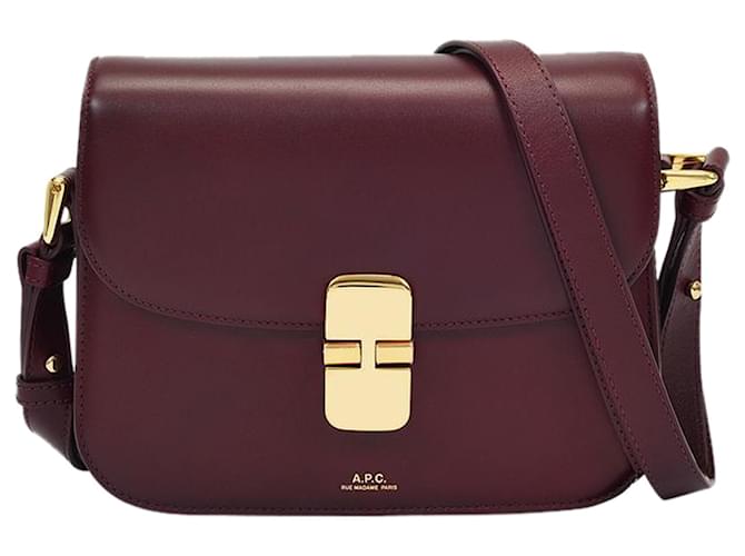Apc Grace Small Hobo Bag - A.P.C. - Vino - Leather Red Dark red Pony-style calfskin  ref.551485